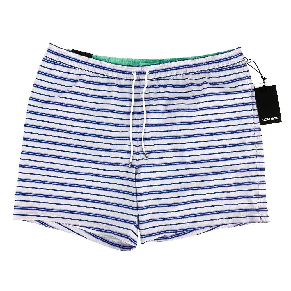 BONOBOS Banzai 7-Inch Stripe E-Waist Swim Trunks